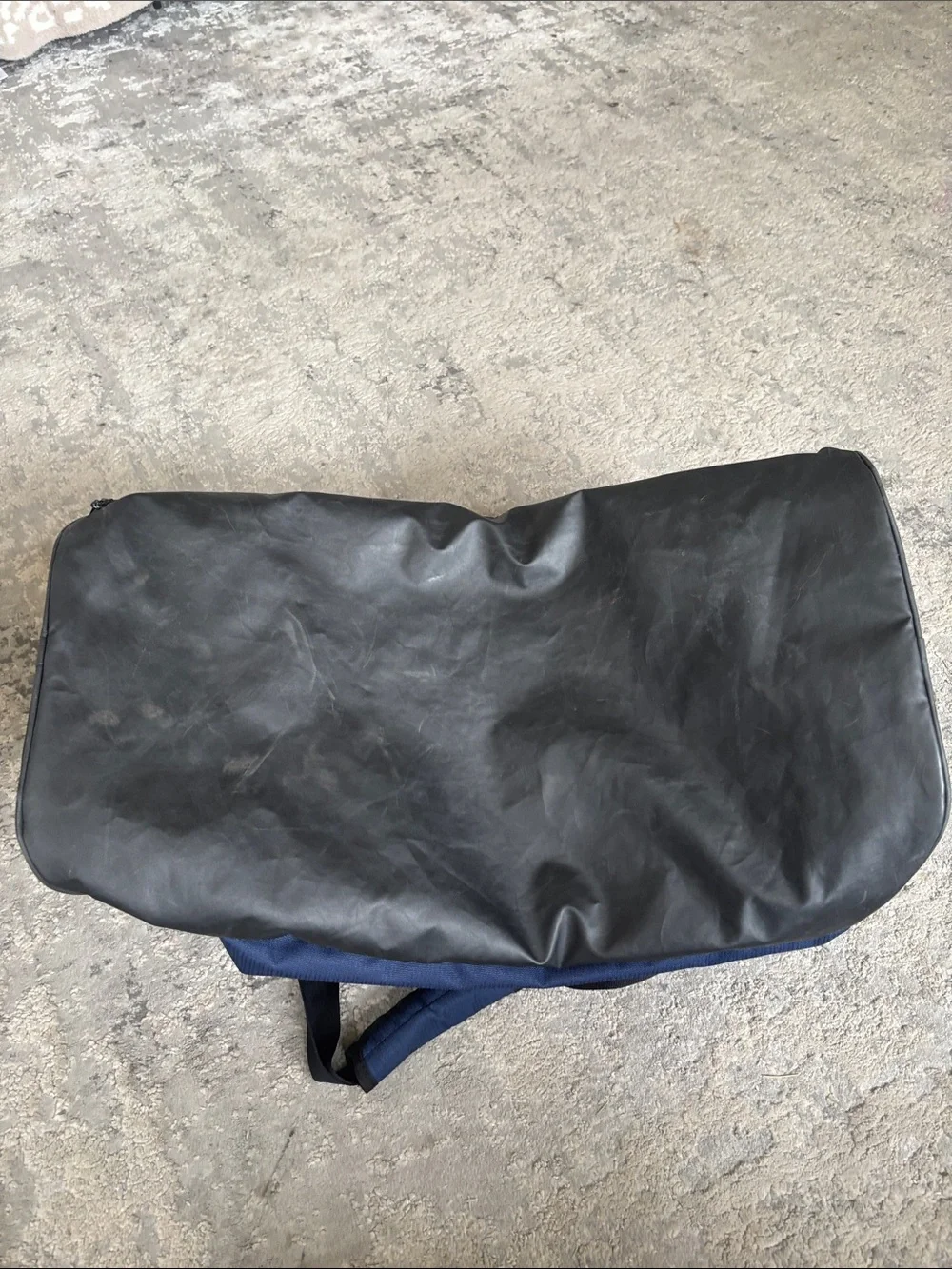 Nike Navy and Black Duffel Bag with White Swoosh
